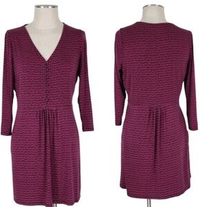 Boden Purple Sheath Dress with V-Neck and 3/4 Sleeves, EUC, 10R